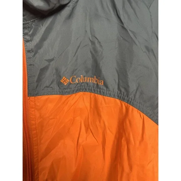 Columbia Sportswear Youth Unisex Sz L Lightweight Jacket Zip Windbreaker Orange